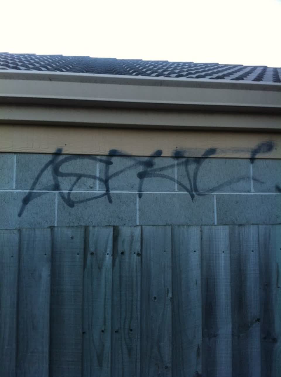 The photograph attached to this graffiti report