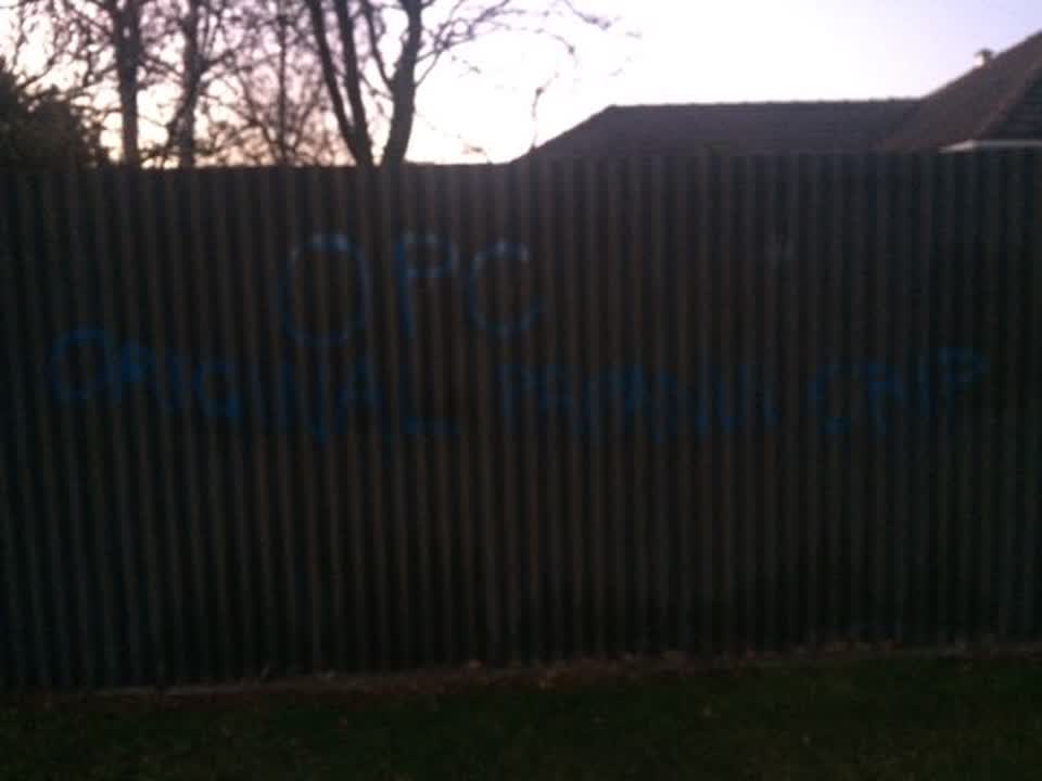 The photograph attached to this graffiti report