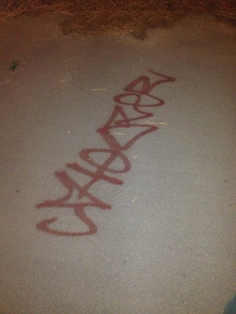 The photograph attached to this graffiti report