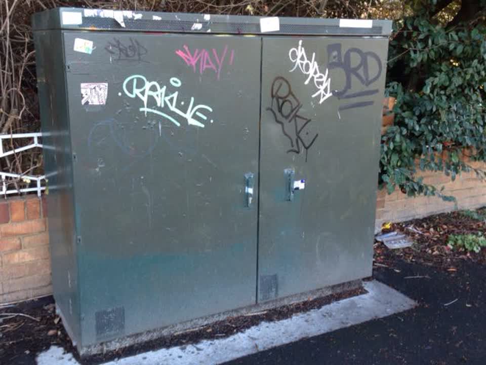 The photograph attached to this graffiti report