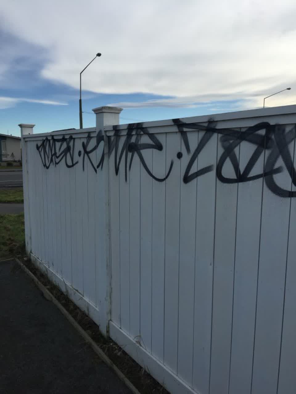 The photograph attached to this graffiti report