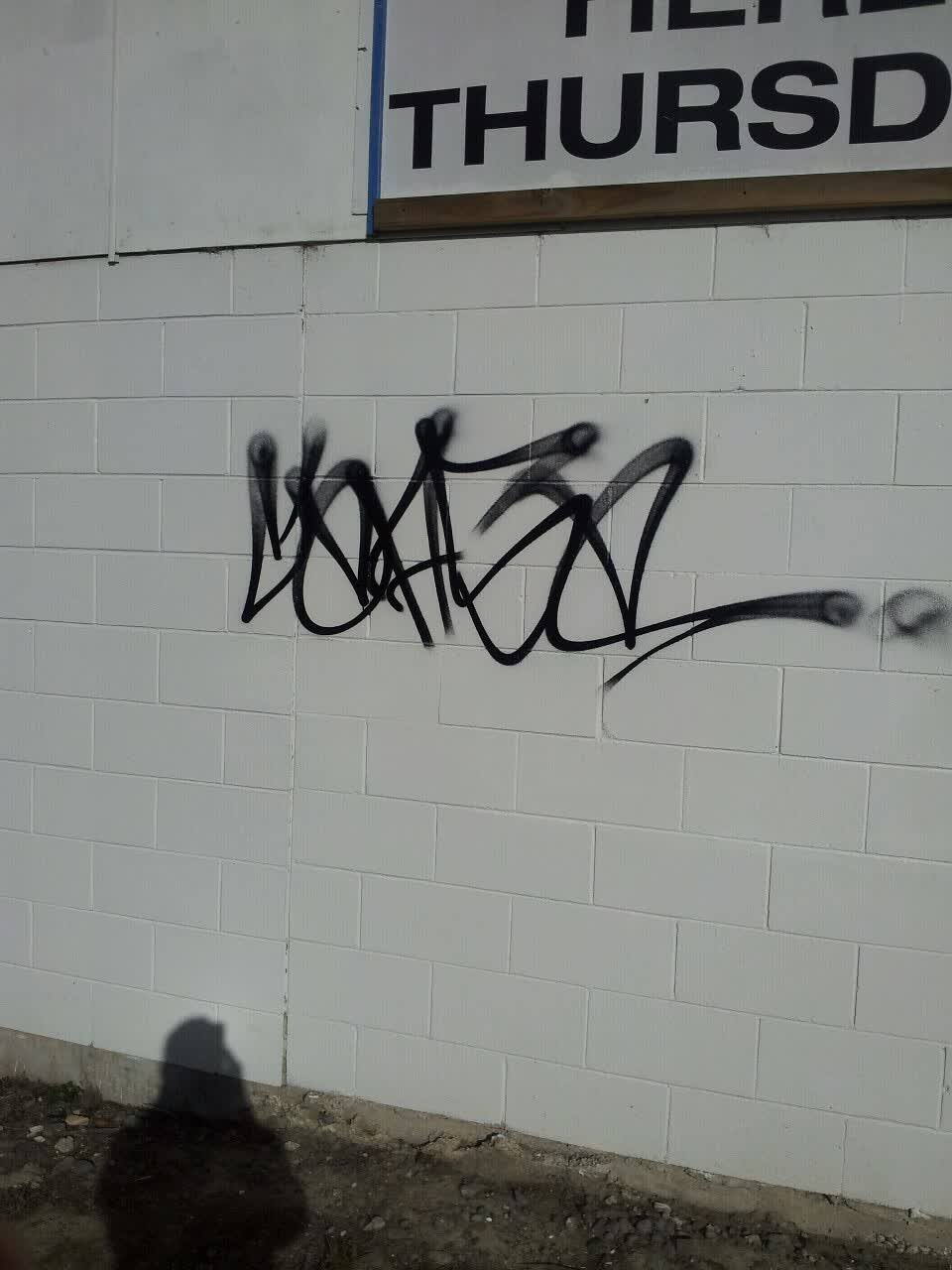 The photograph attached to this graffiti report