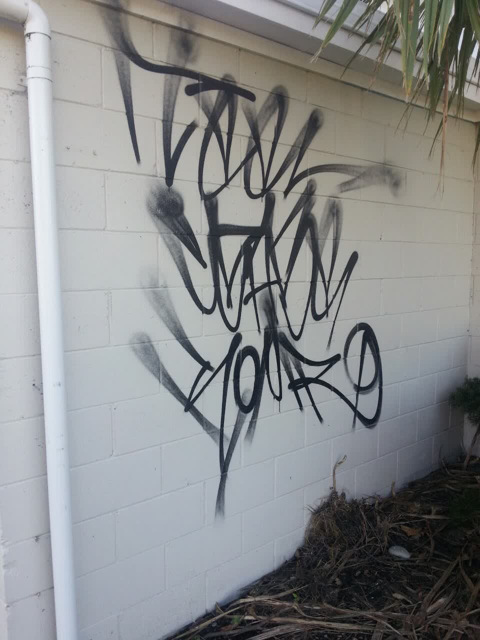 The photograph attached to this graffiti report