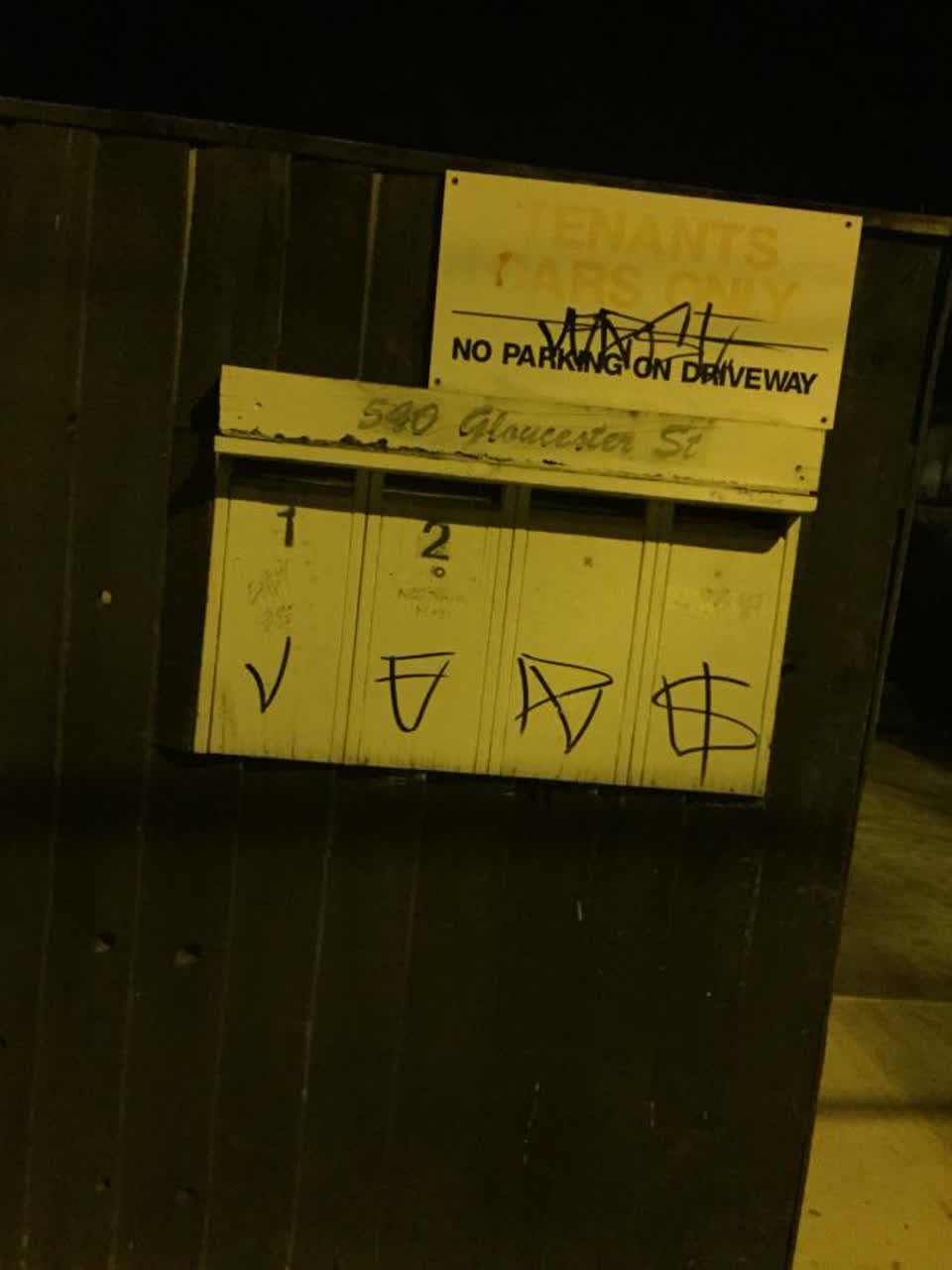 The photograph attached to this graffiti report