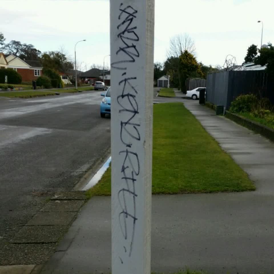 The photograph attached to this graffiti report