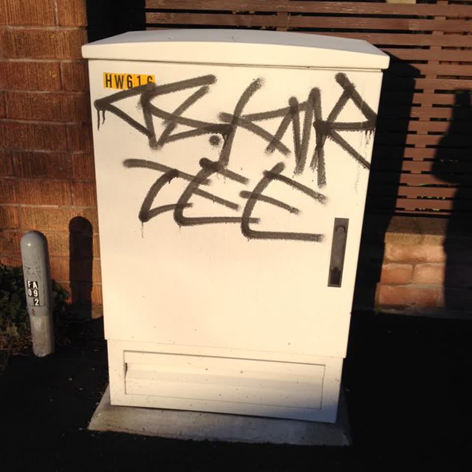 The photograph attached to this graffiti report