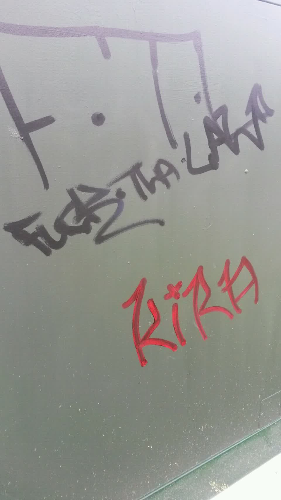 The photograph attached to this graffiti report