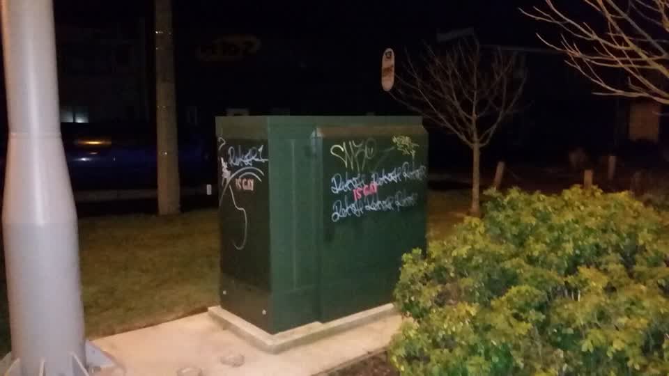 The photograph attached to this graffiti report
