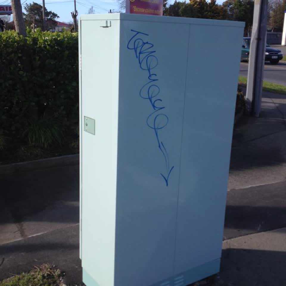 The photograph attached to this graffiti report