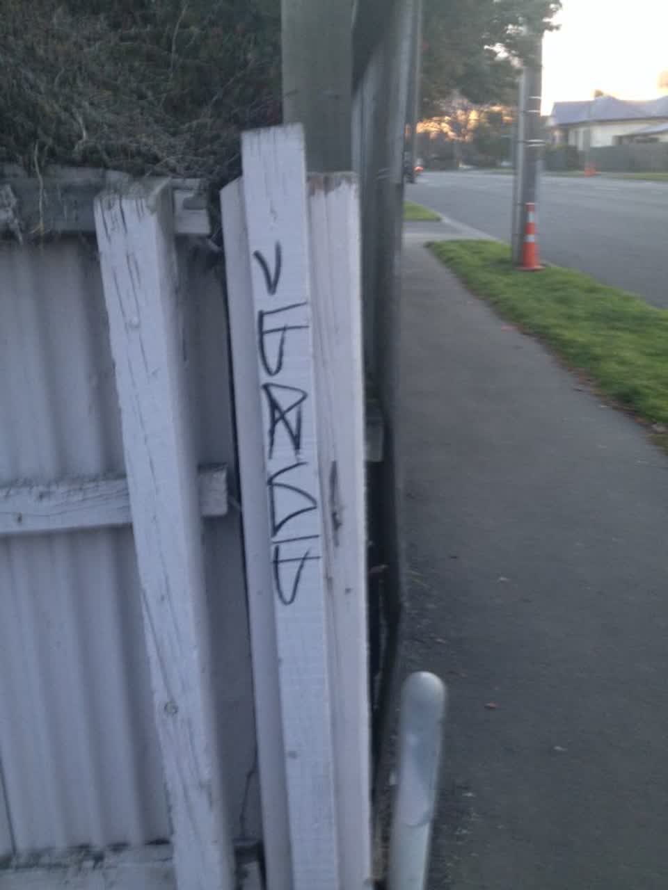 The photograph attached to this graffiti report