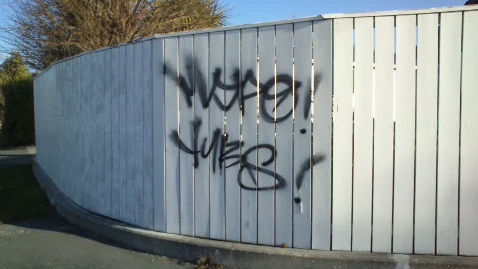 The photograph attached to this graffiti report
