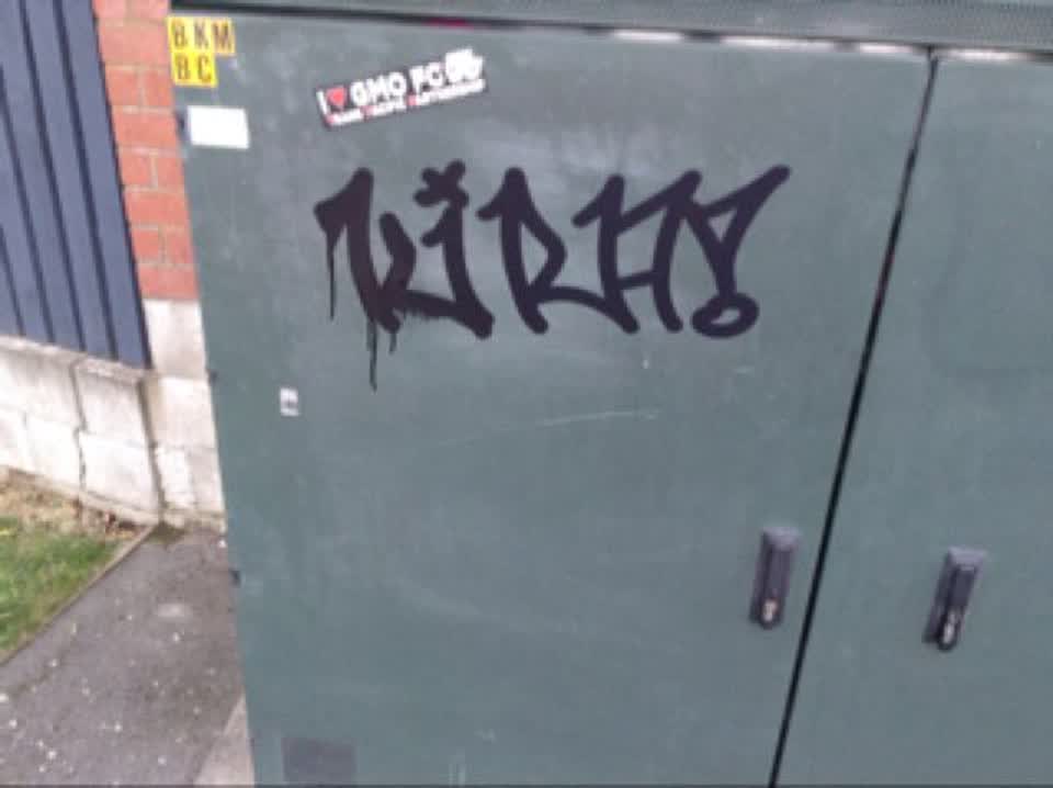 The photograph attached to this graffiti report