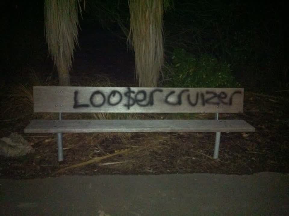 The photograph attached to this graffiti report