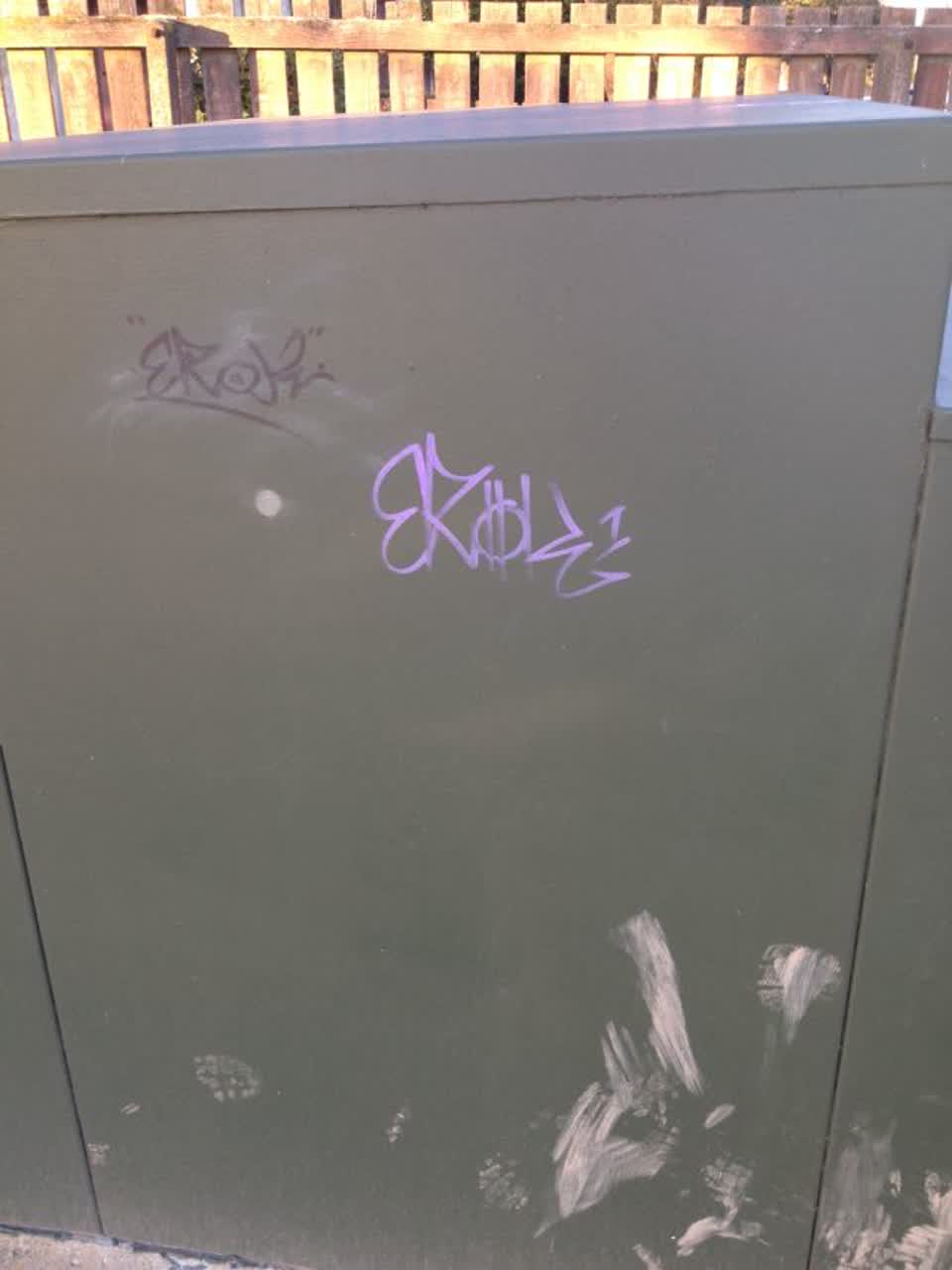 The photograph attached to this graffiti report