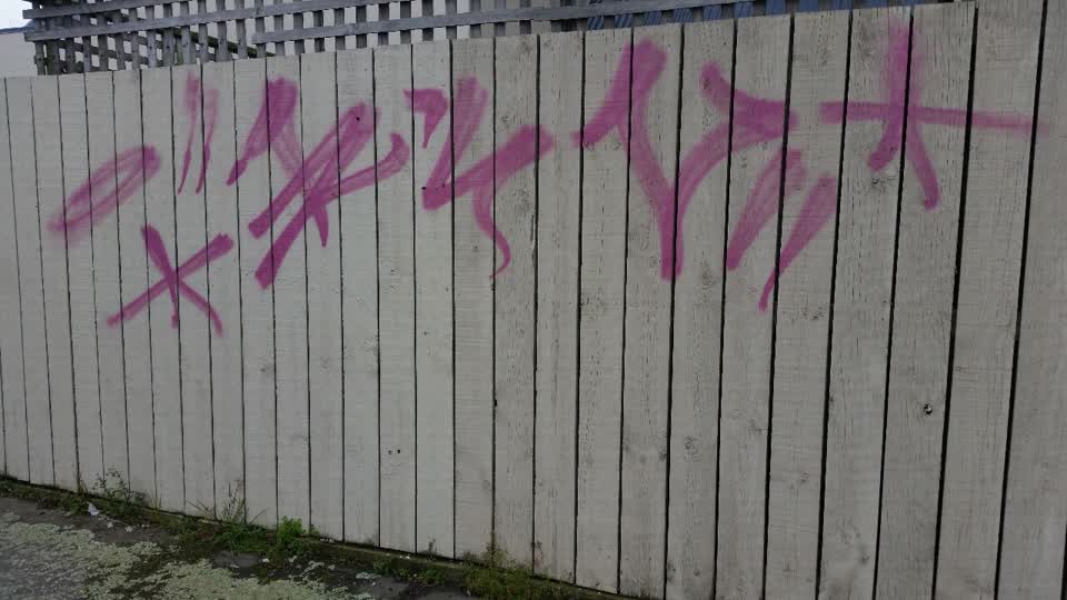 The photograph attached to this graffiti report