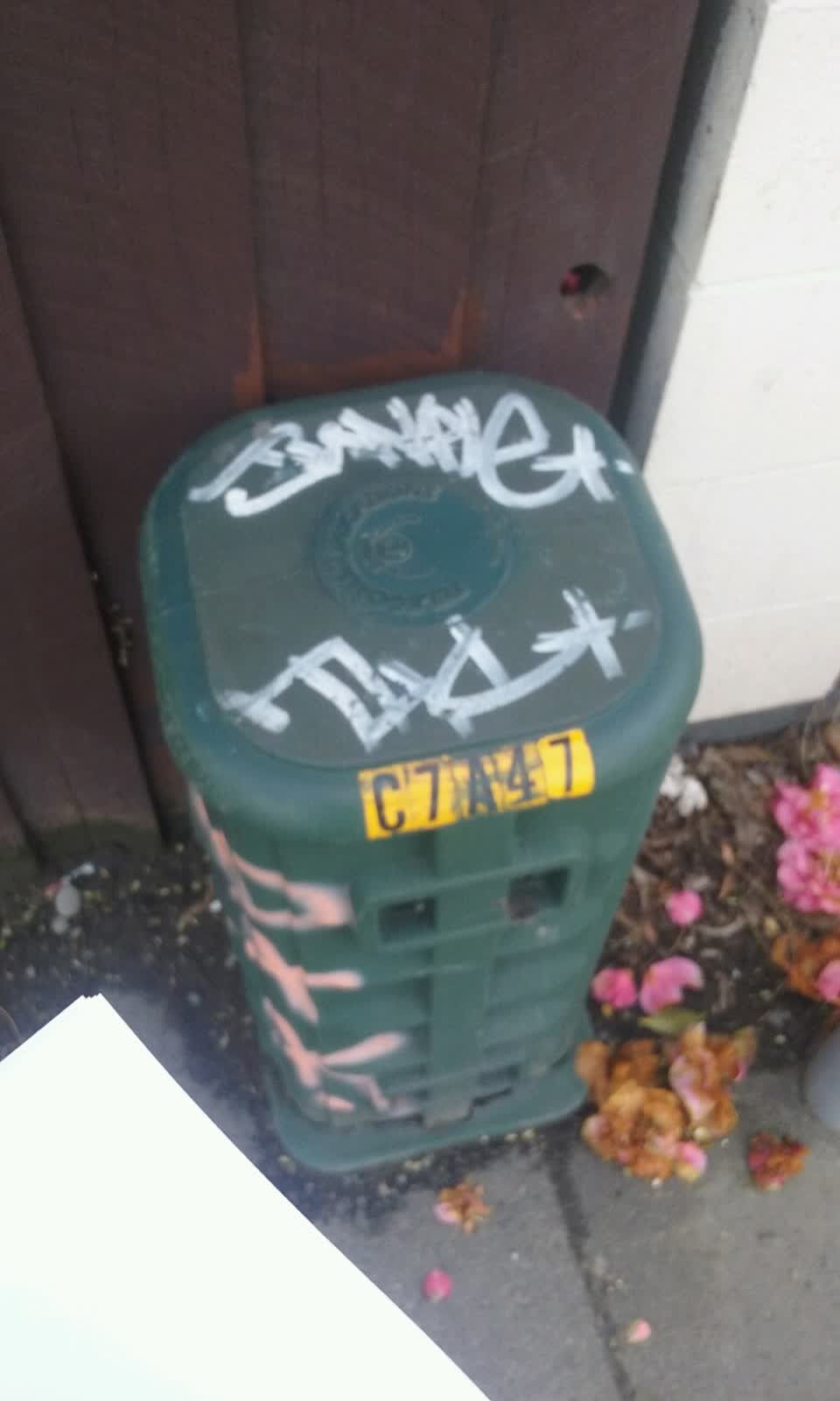 The photograph attached to this graffiti report