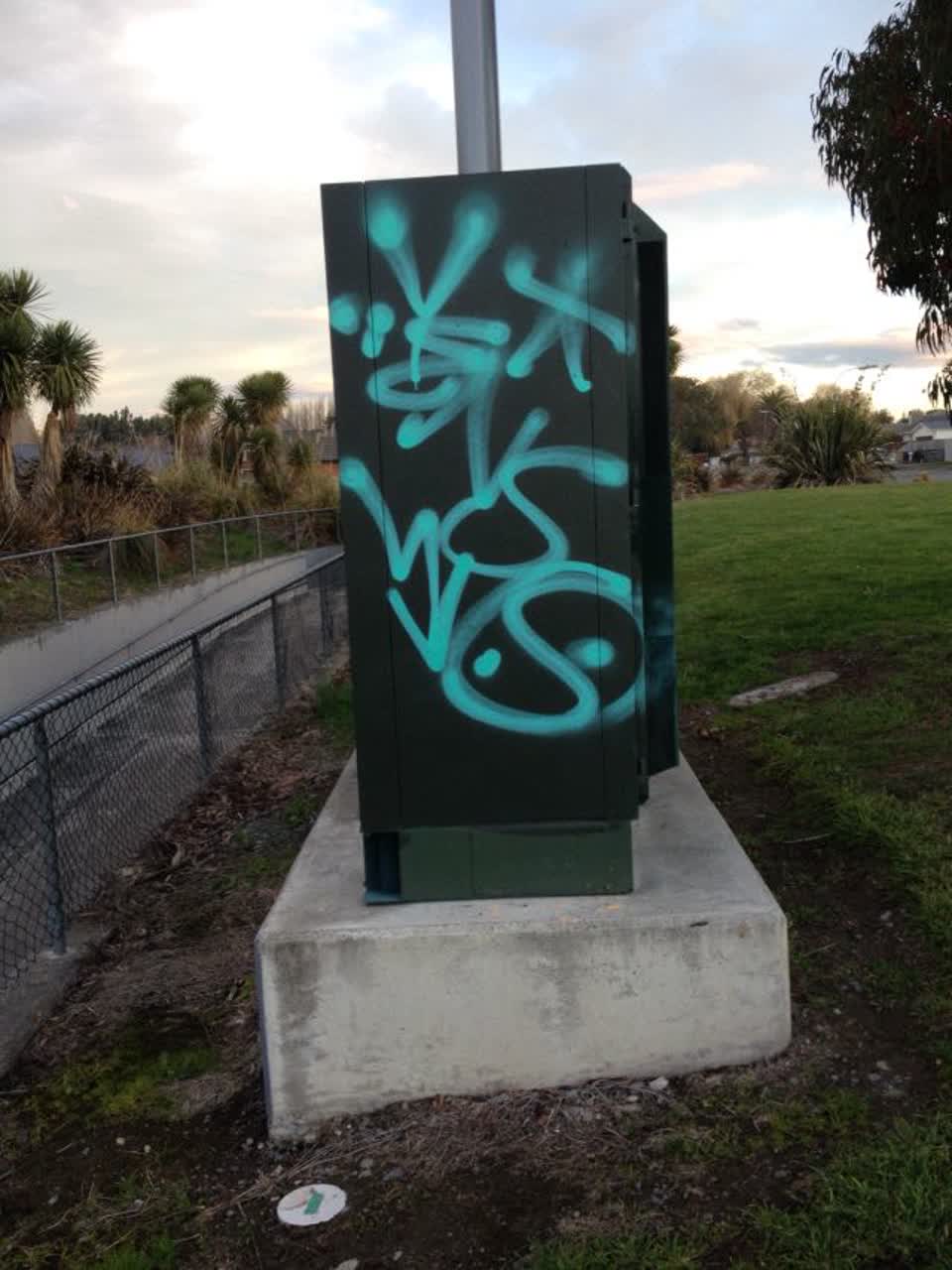 The photograph attached to this graffiti report