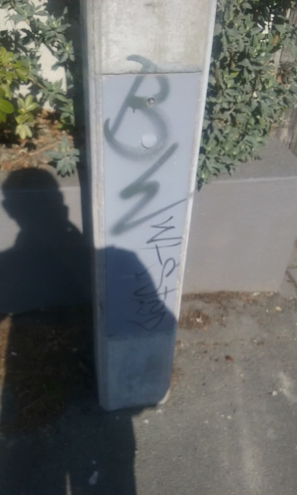 The photograph attached to this graffiti report