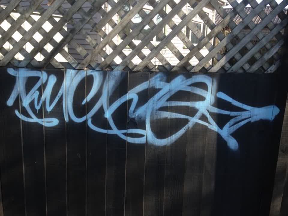 The photograph attached to this graffiti report