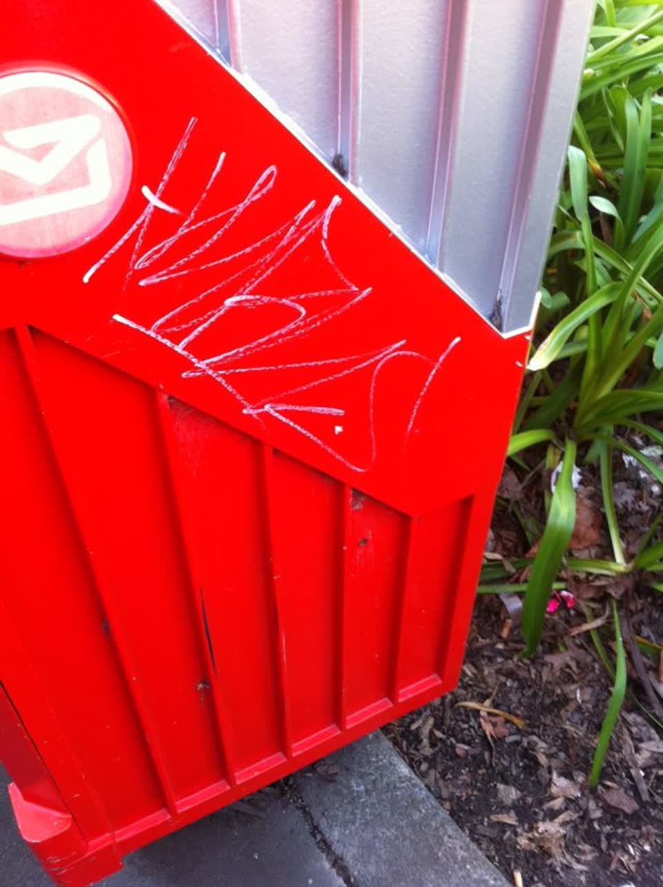 The photograph attached to this graffiti report