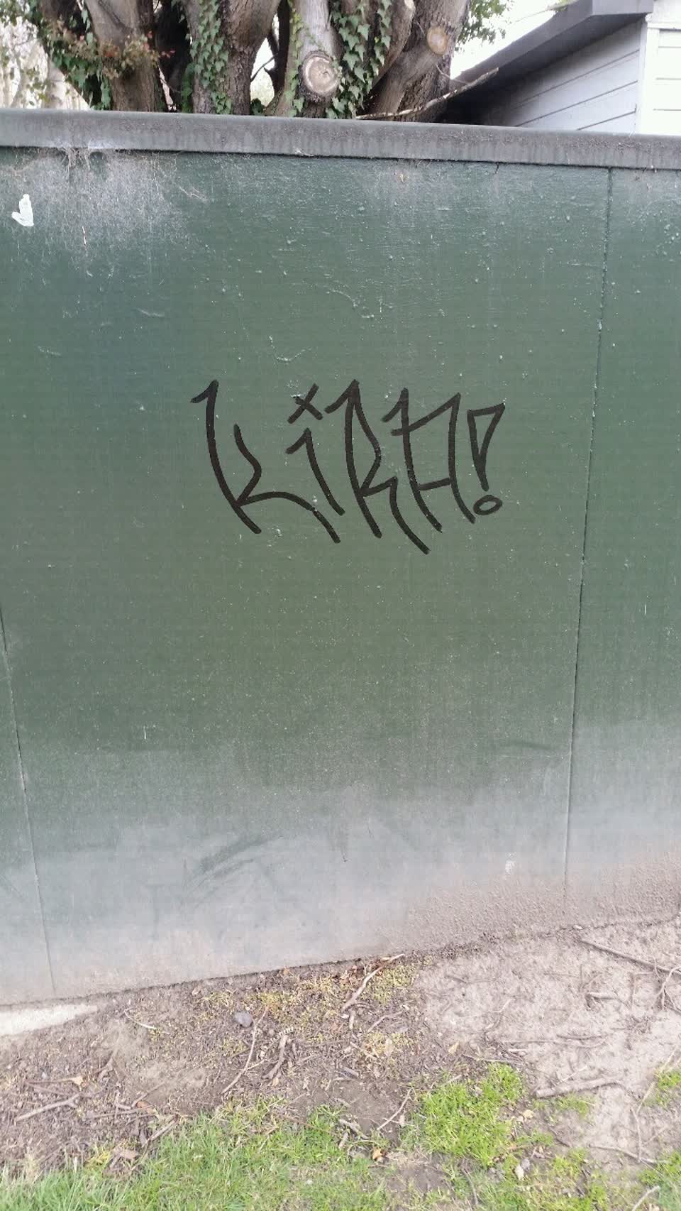 The photograph attached to this graffiti report