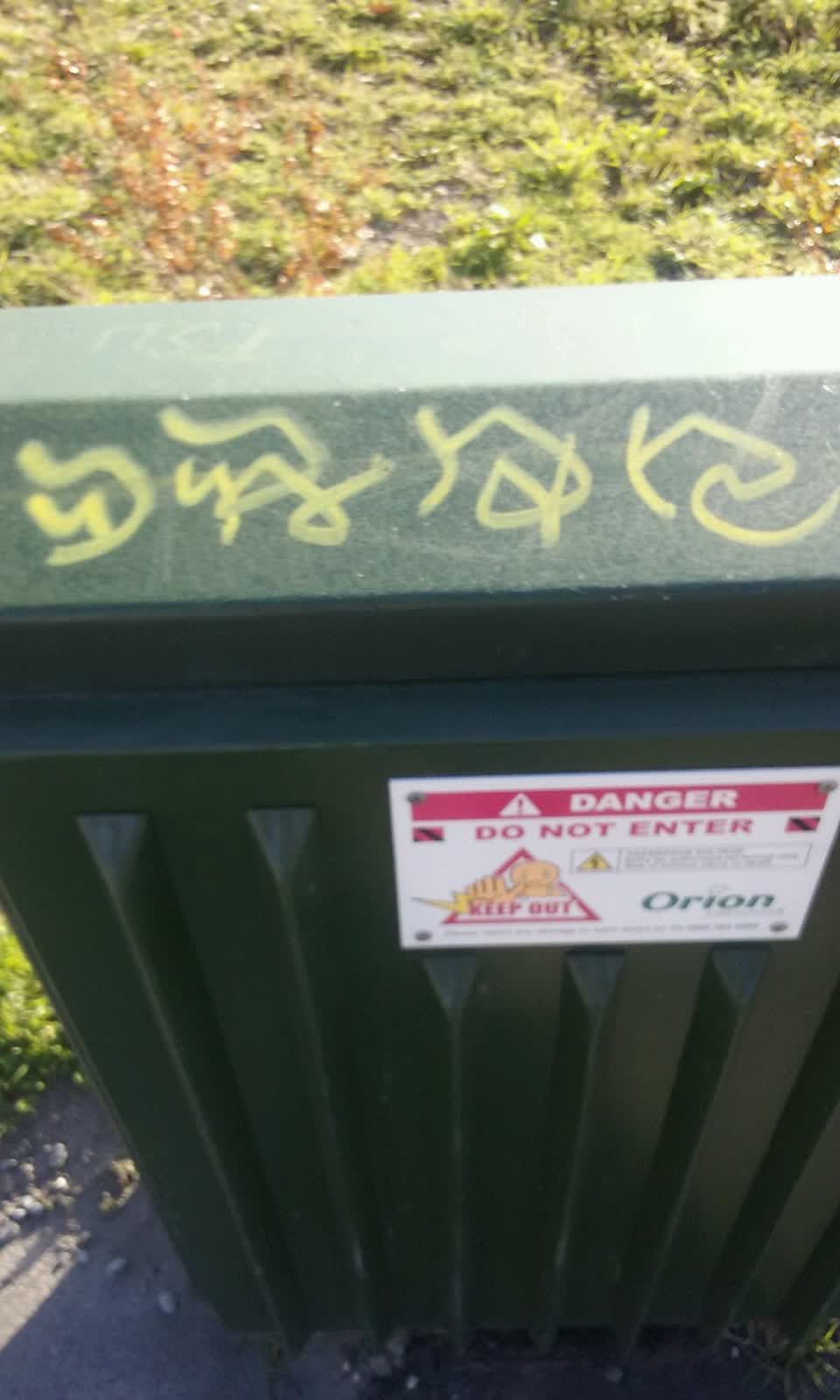 The photograph attached to this graffiti report