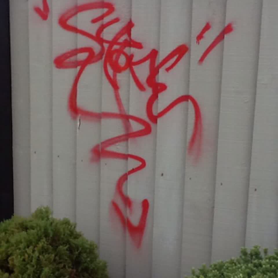 The photograph attached to this graffiti report