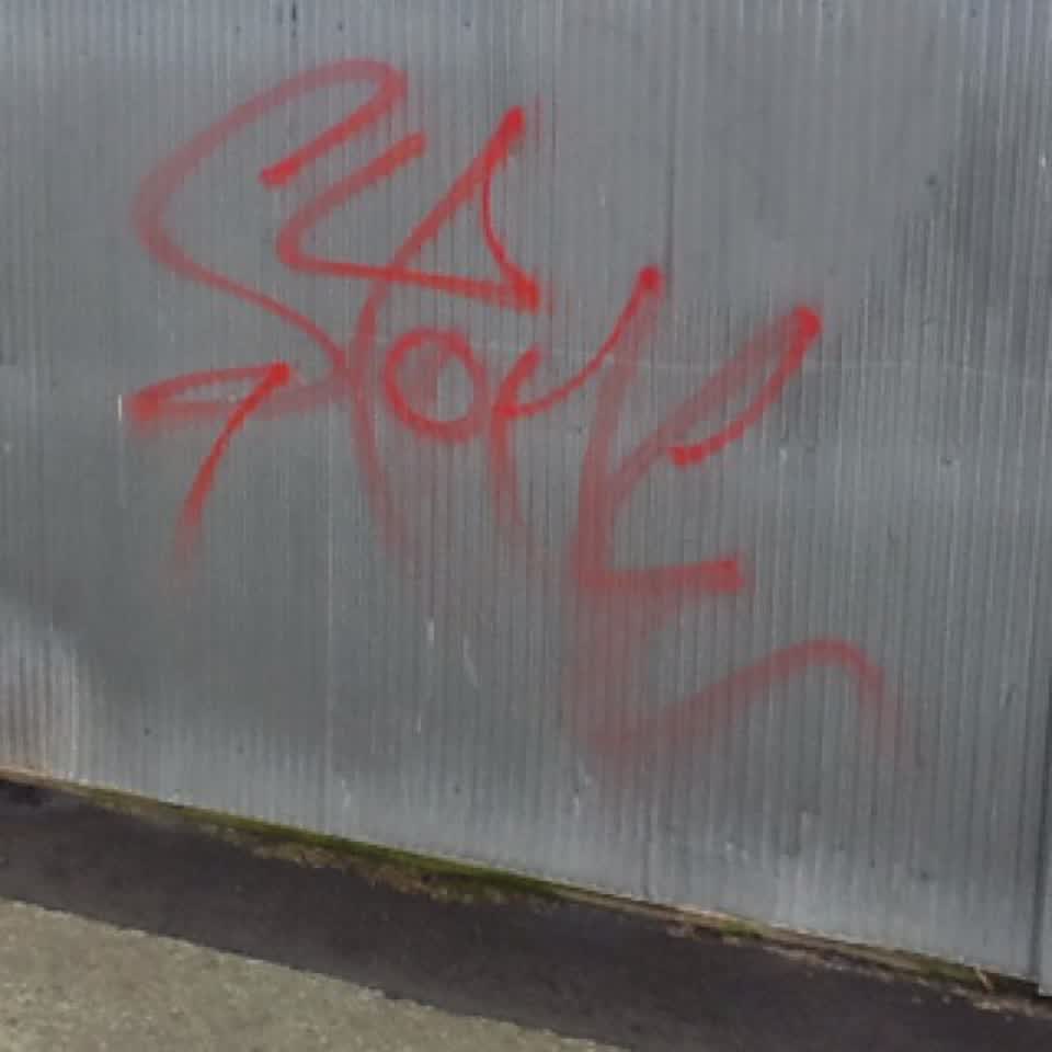 The photograph attached to this graffiti report