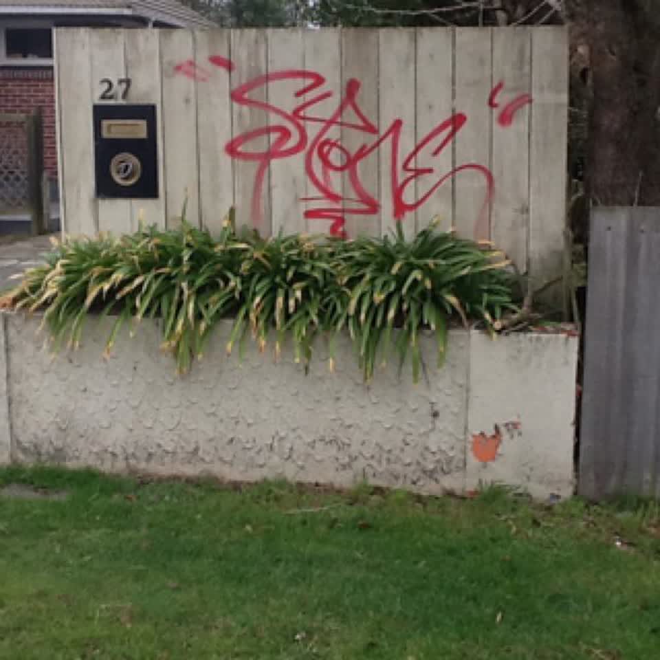 The photograph attached to this graffiti report