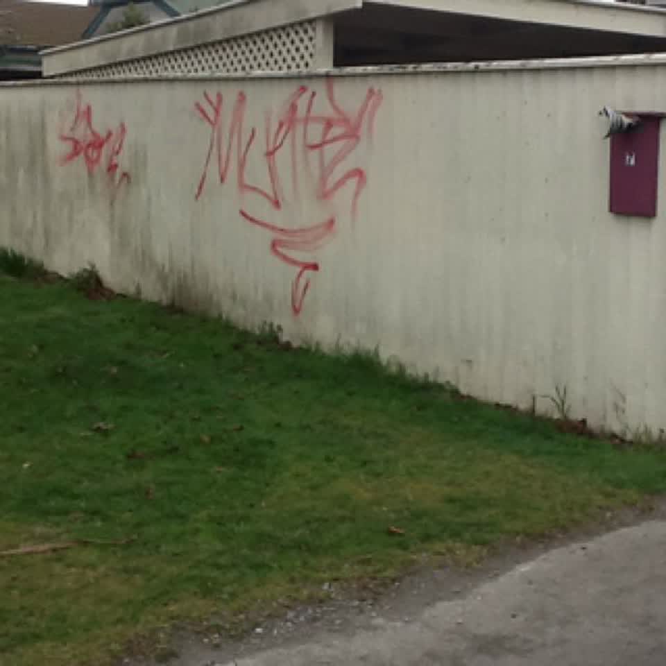 The photograph attached to this graffiti report