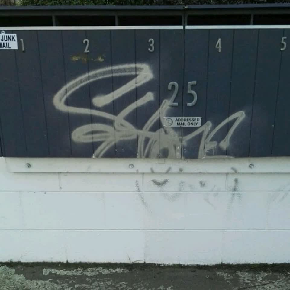 The photograph attached to this graffiti report