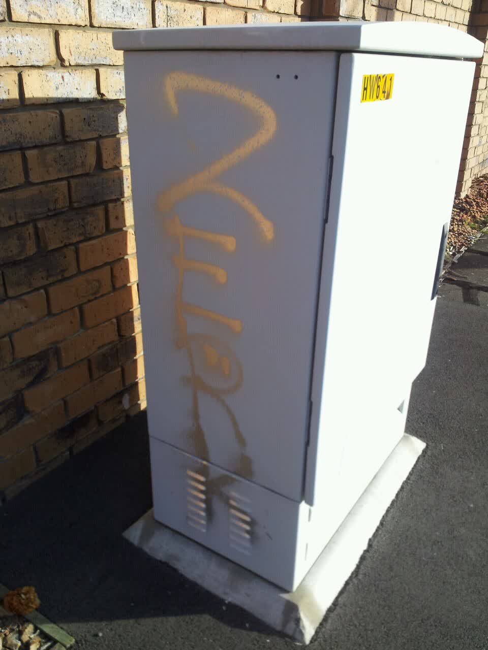 The photograph attached to this graffiti report