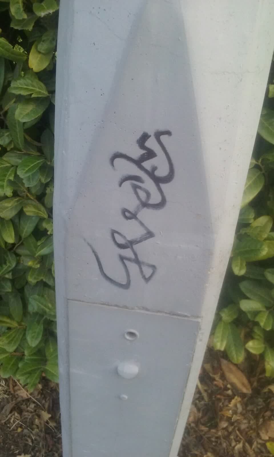 The photograph attached to this graffiti report