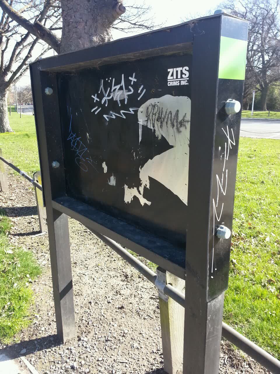 The photograph attached to this graffiti report