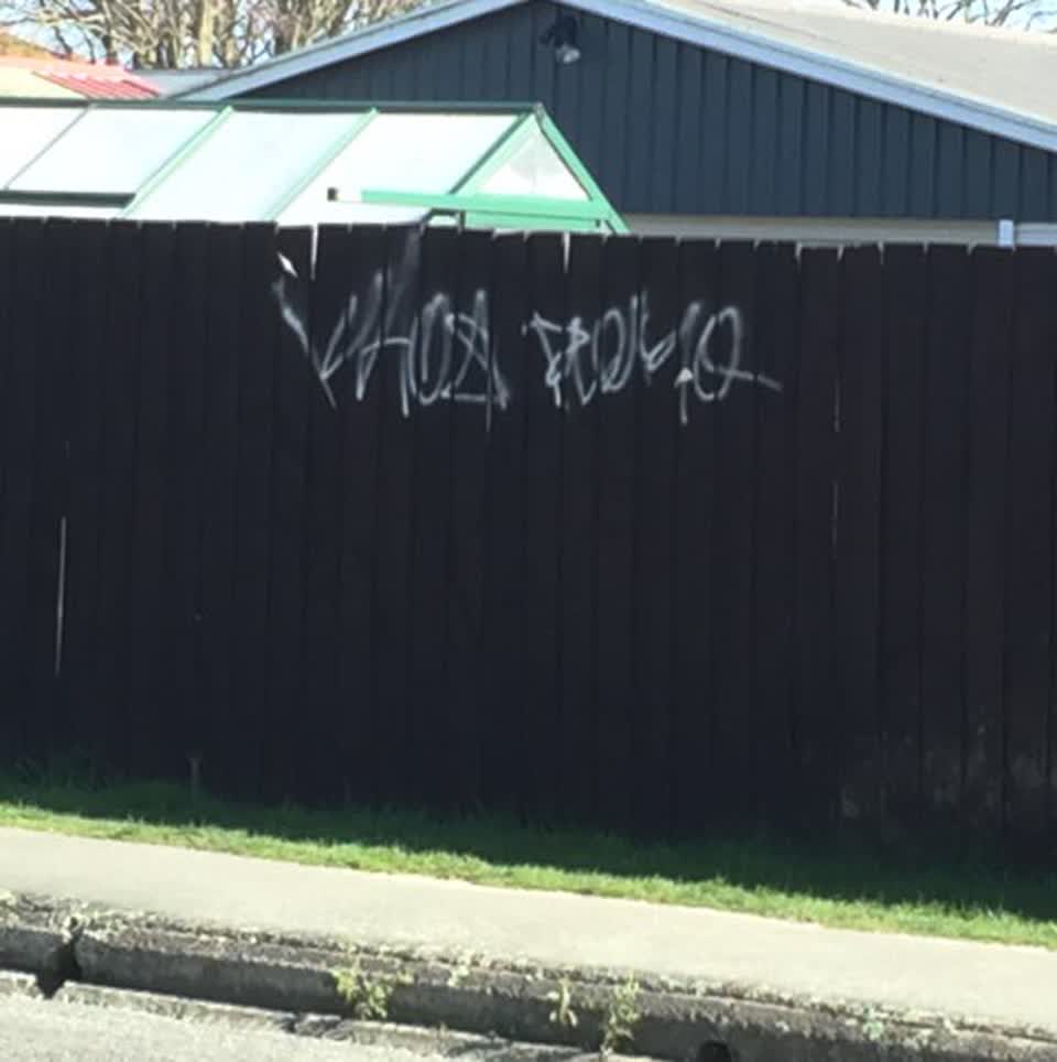 The photograph attached to this graffiti report
