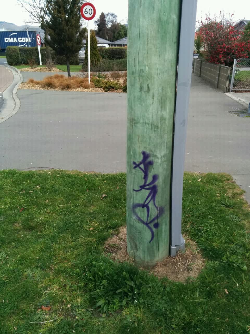 The photograph attached to this graffiti report
