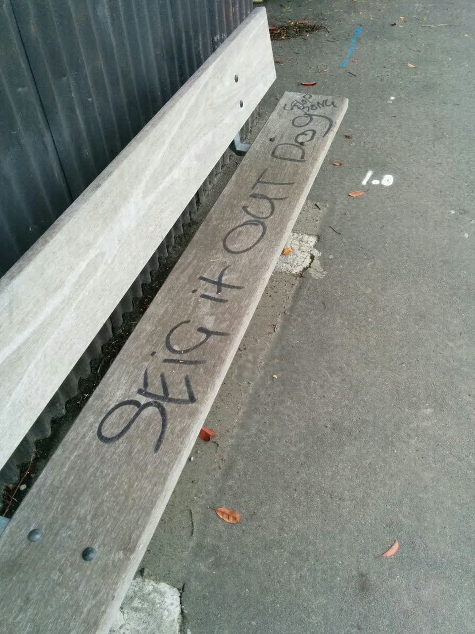 The photograph attached to this graffiti report