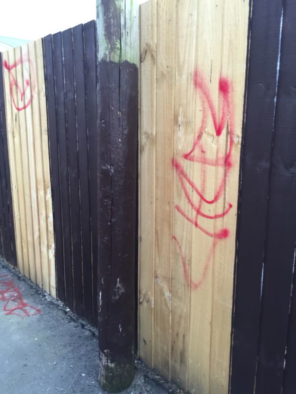 The photograph attached to this graffiti report
