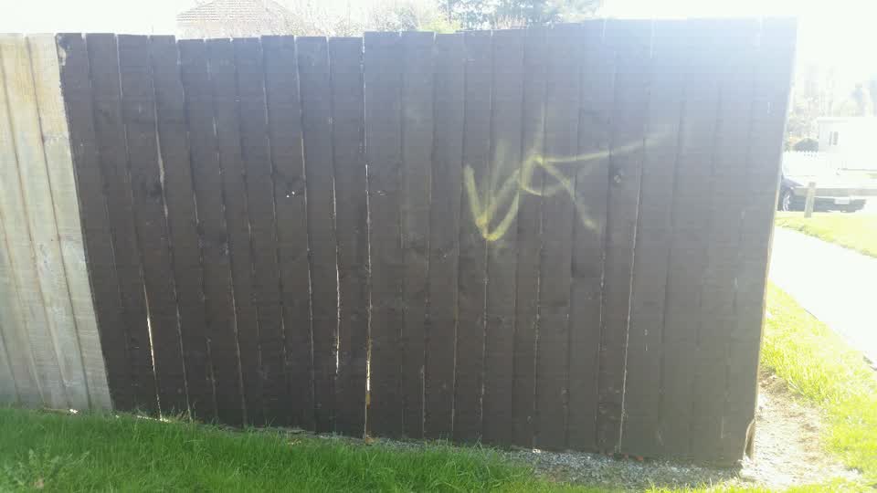 The photograph attached to this graffiti report