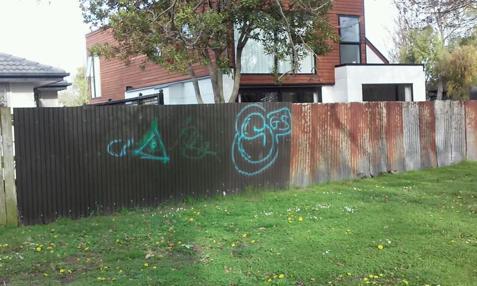 The photograph attached to this graffiti report