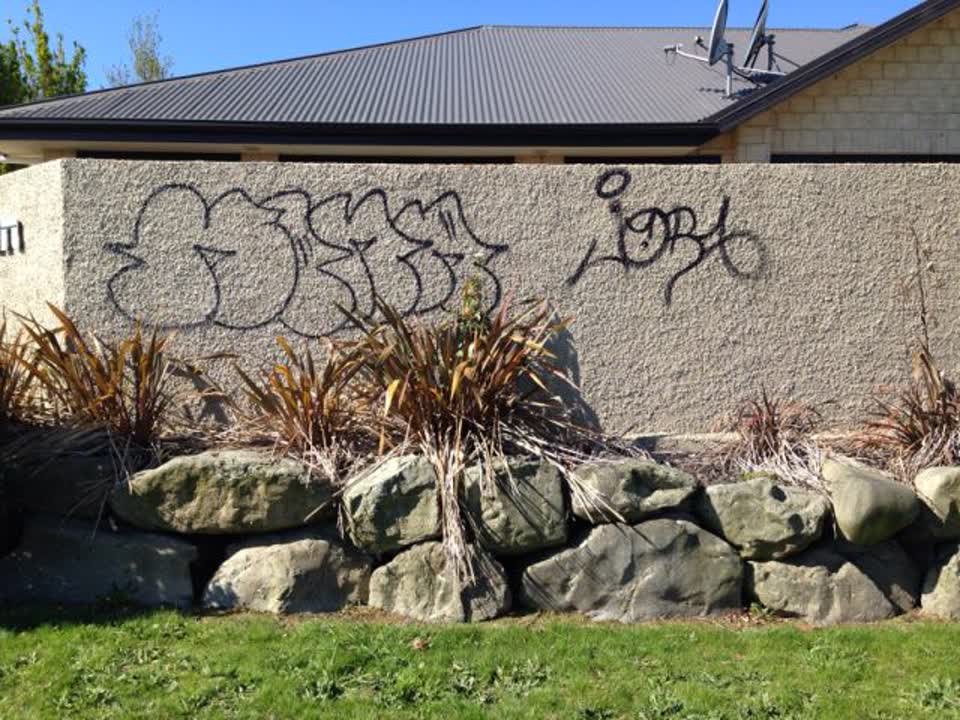 The photograph attached to this graffiti report