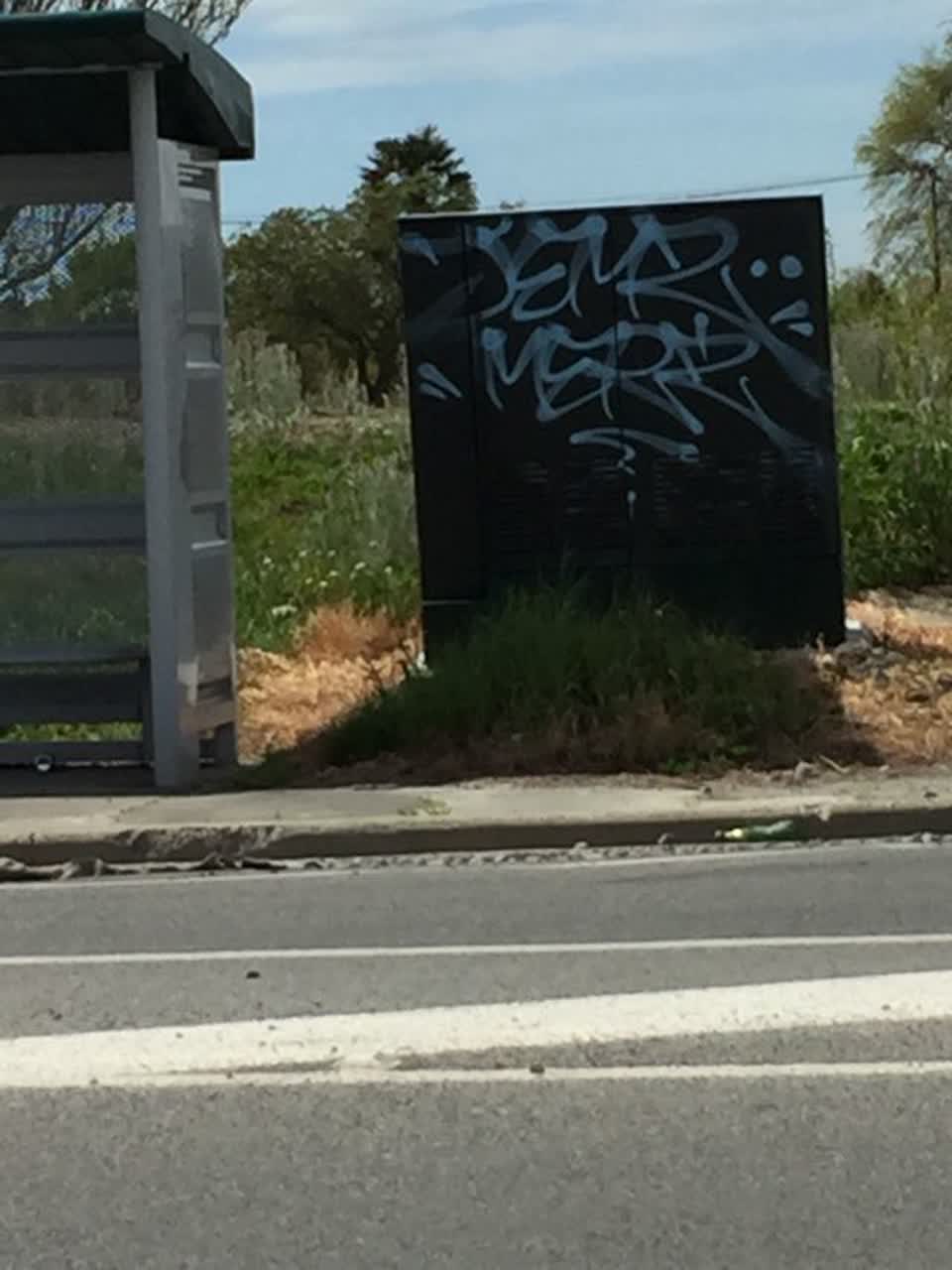 The photograph attached to this graffiti report