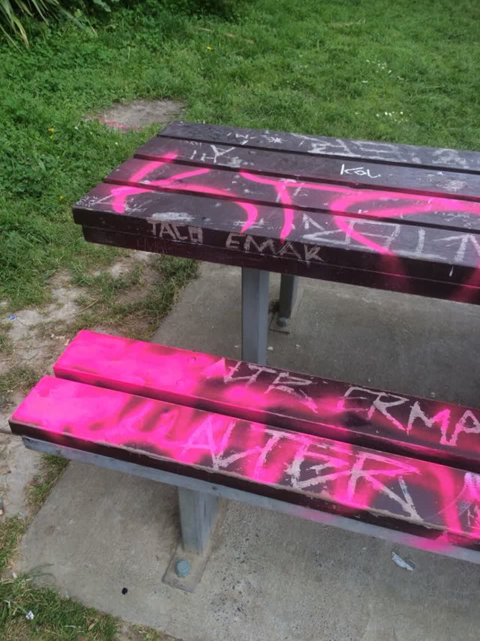 The photograph attached to this graffiti report
