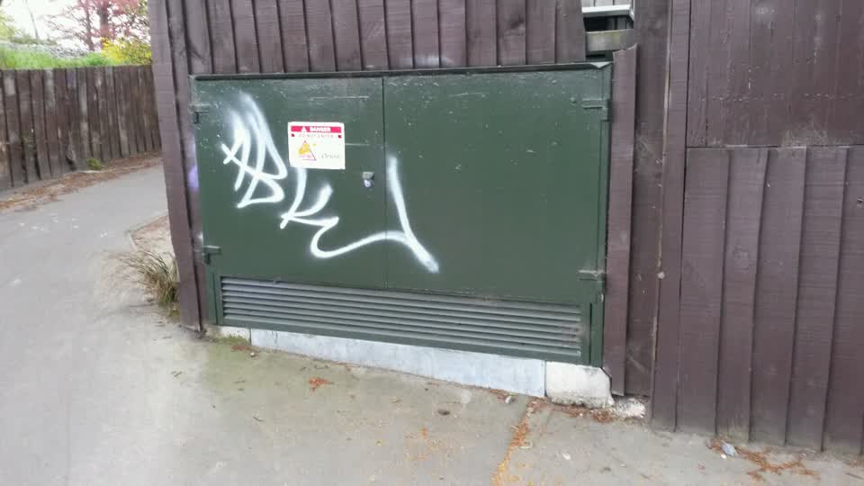 The photograph attached to this graffiti report