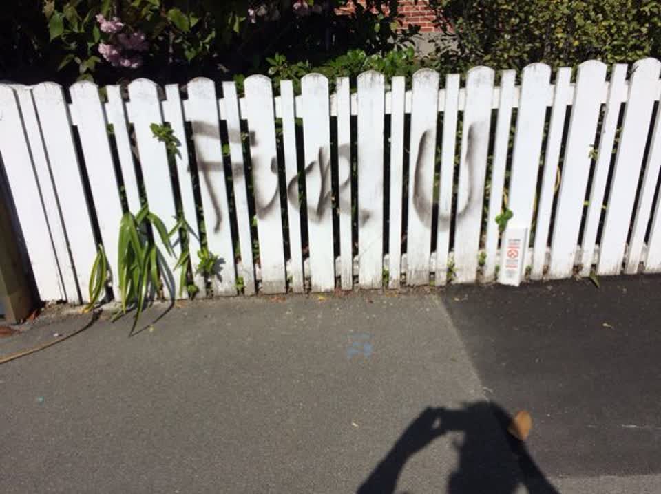 The photograph attached to this graffiti report
