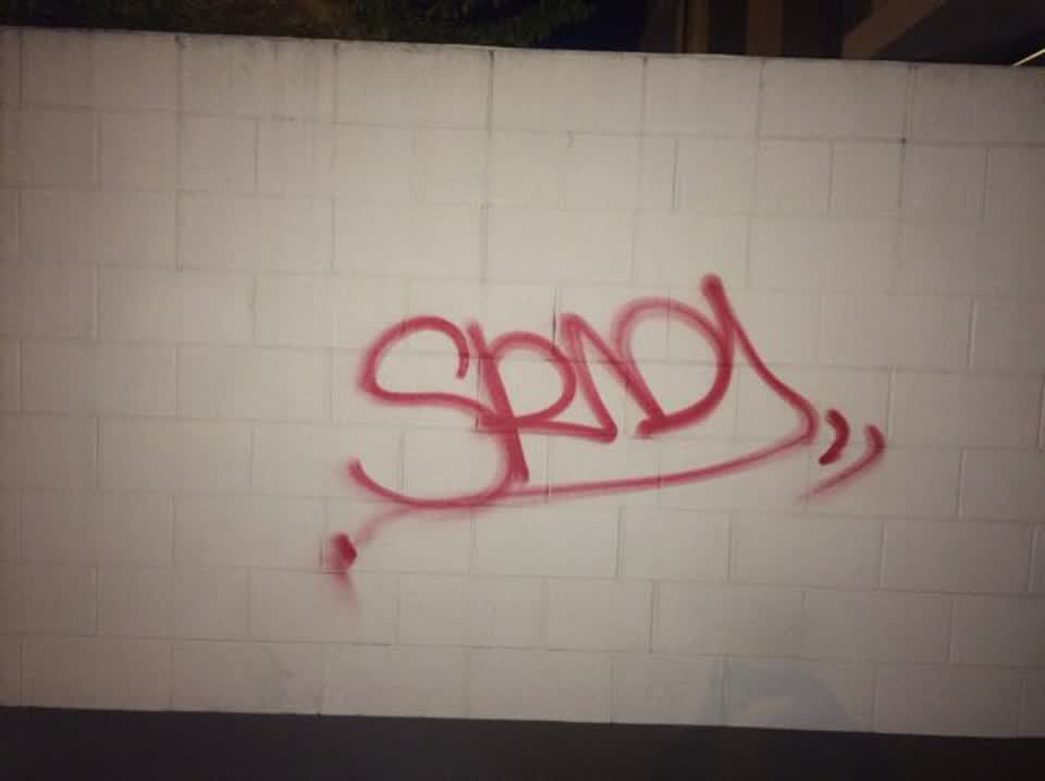 The photograph attached to this graffiti report