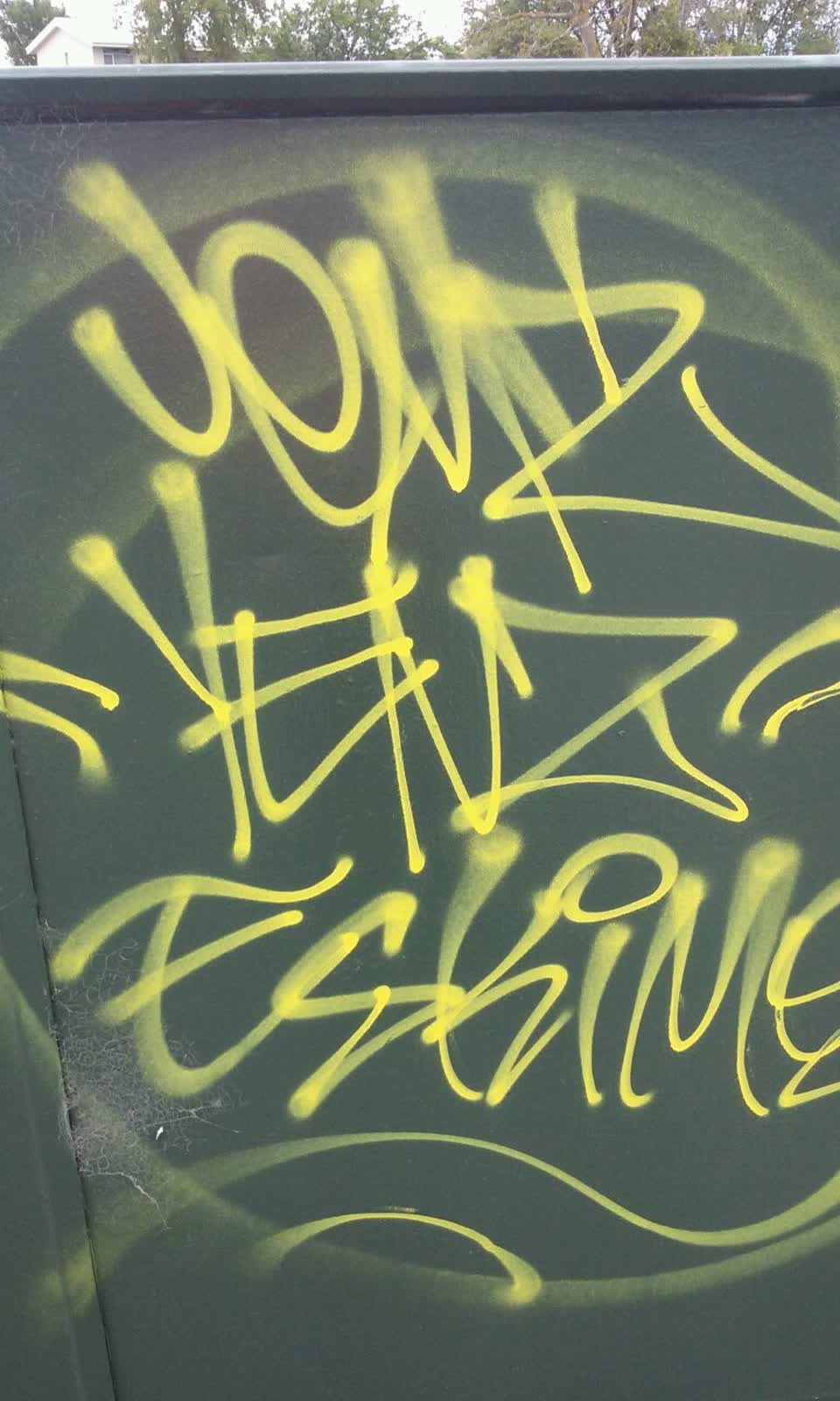 The photograph attached to this graffiti report
