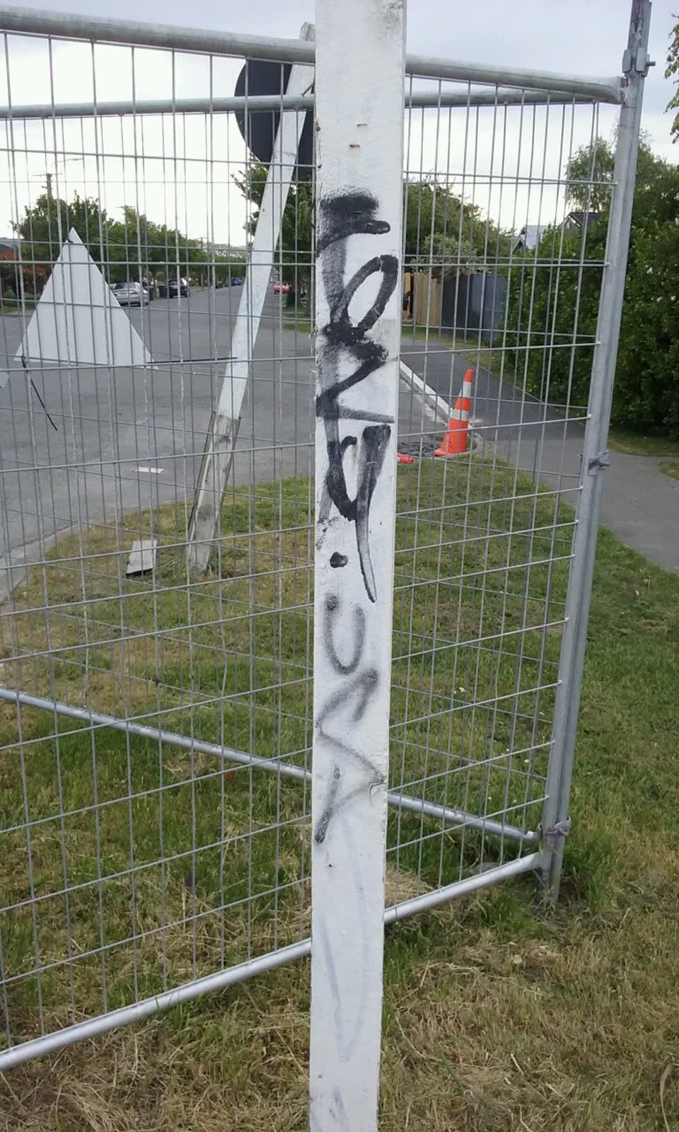 The photograph attached to this graffiti report