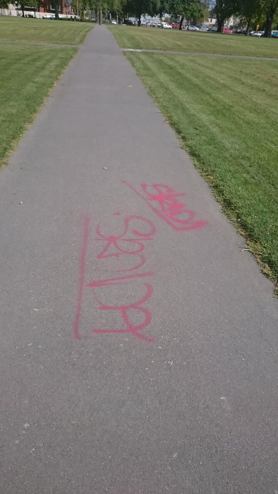 The photograph attached to this graffiti report
