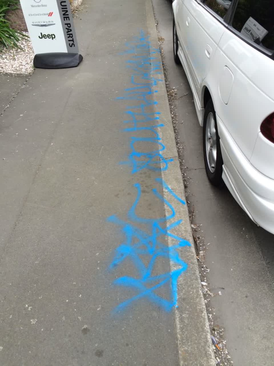 The photograph attached to this graffiti report